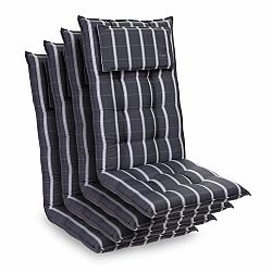 Blumfeldt Sylt, čalouněná podložka, podložka na židli, podložka na výše polohovací křeslo, polštář, polyester, 50 × 120 × 9 cm, 4x podložka
