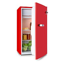 Klarstein Beercracker 91L, lednice, energetická třída A+, mrazicí prostor, otvírák na lahve, červená
