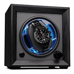 Klarstein Brienz 1, natahovač hodinek, 1 hodinky, 4 režimy, dřevěný vzhled, modré vnitřní osvětlení