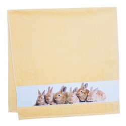 75x150 cm, motiv králíci, žlutá