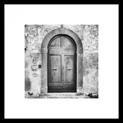 Klenuté dveře 50x50 cm, černobílý