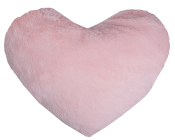 Srdce 30x40 cm, růžový, imitace králičí kožešiny